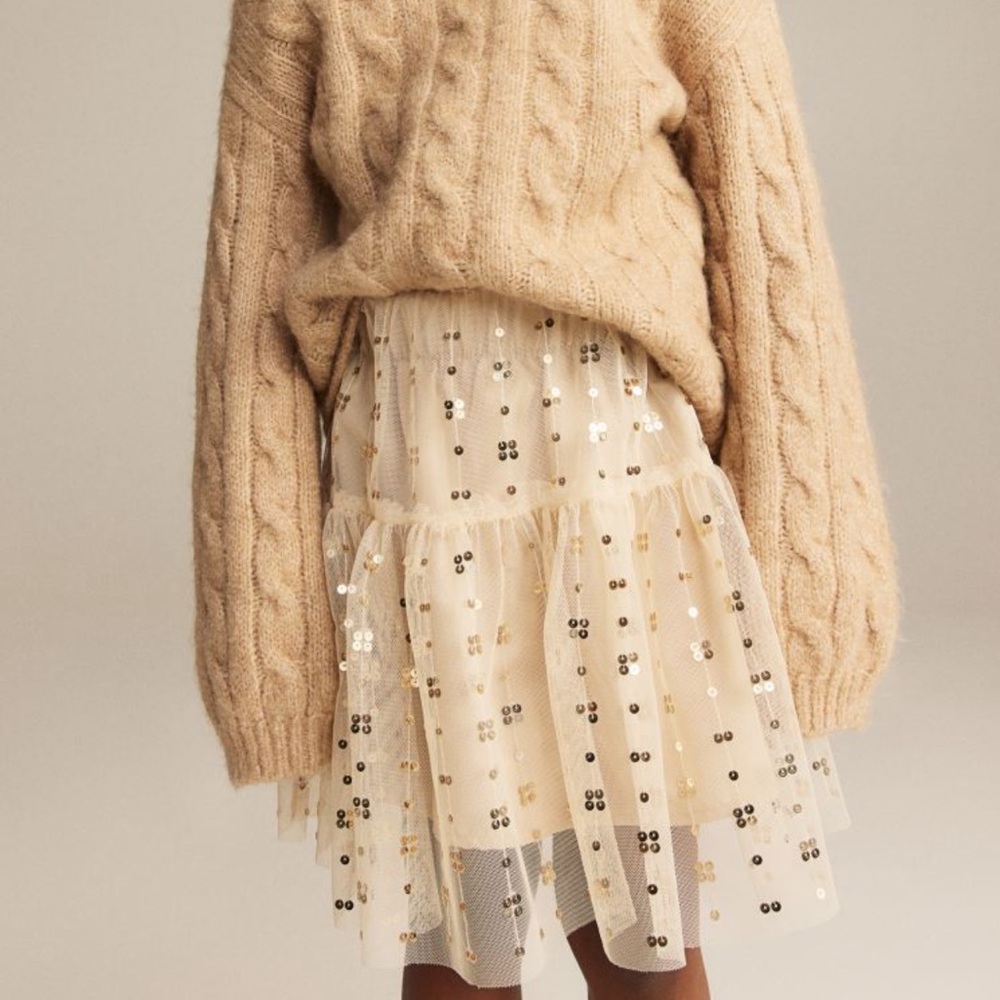 Gold Sequin and Tulle Skirt